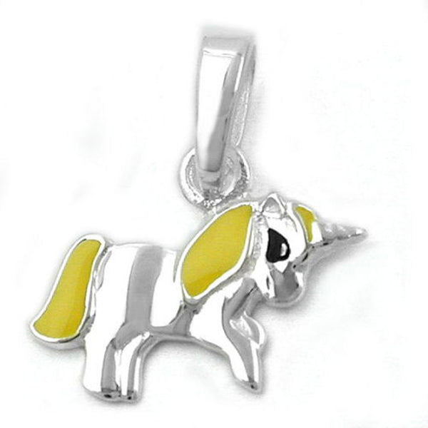 Anhänger, Einhorn, gelb, Silber 925