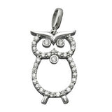 Anhänger, Eule mit Zirkonias, Silber 925
