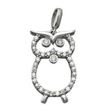 Anhänger, Eule mit Zirkonias, Silber 925