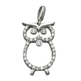 Anhänger, Eule mit Zirkonias, Silber 925