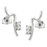 Stecker 16x5mm mit je 2 Zirkonias Silber 925