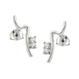 Stecker 16x5mm mit je 2 Zirkonias Silber 925