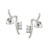 Stecker 16x5mm mit je 2 Zirkonias Silber 925
