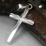 Anhänger, Kreuz diamantiert, Silber 925