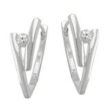 Creole 20x12mm Klappscharnier Zirkonia weiß glänzend Silber 925