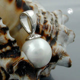 Anhänger, 10mm Perle Imitat, Silber 925