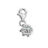Anhänger 7mm Charm Zirkonia weiß facettiert umwickelt Silber 925