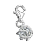 Anhänger 7mm Charm Zirkonia weiß facettiert umwickelt Silber 925