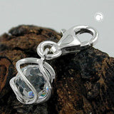 Anhänger 7mm Charm Zirkonia weiß facettiert umwickelt Silber 925