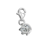 Anhänger 7mm Charm Zirkonia weiß facettiert umwickelt Silber 925