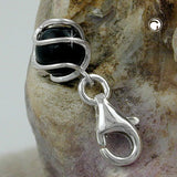 Anhänger7mm Charm Onyx umwickelt Silber 925
