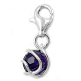 Anhänger Charm Zirkonia amethyst umwickelt Silber 925