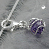 Anhänger Charm Zirkonia amethyst umwickelt Silber 925