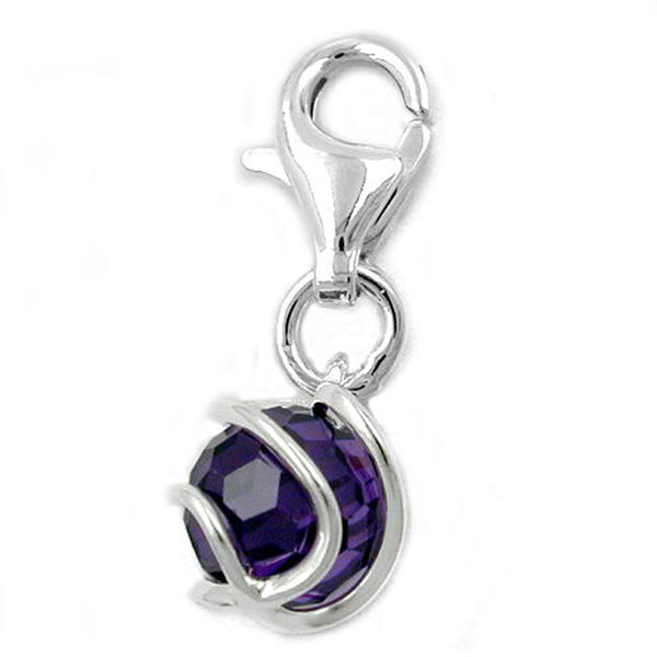 Anhänger Charm Zirkonia amethyst umwickelt Silber 925