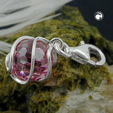 Anhänger Charm Zirkonia-pink 8mm umwickelt Silber 925