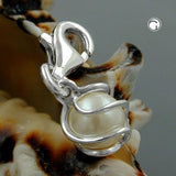 Anhänger Charm Perle-Imitat 6mm umwickelt Silber 925