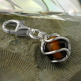 Anhänger Charm Tigerauge 6mm umwickelt Silber 925