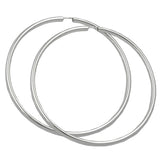 Creole 70mm Drahtcreole mit Steckverschluss glänzend Silber 925
