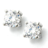 Stecker, 7mm Zirkonia weiß, Silber 925