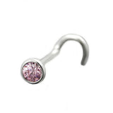 Nasenstecker, Zirkonia-pink, Silber 925
