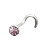 Nasenstecker, Zirkonia-pink, Silber 925