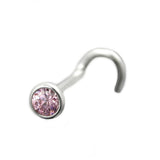 Nasenstecker, Zirkonia-pink, Silber 925