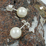 Stecker, 8mm Perle Imitat, 925