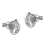 Stecker 7x6,5mm mit Zirkonias matt-glänzend Silber 925