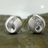Stecker 7x6,5mm mit Zirkonias matt-glänzend Silber 925