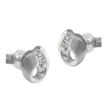 Stecker 7x6,5mm mit Zirkonias matt-glänzend Silber 925
