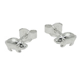Stecker Schweinchen glänzend Silber 925