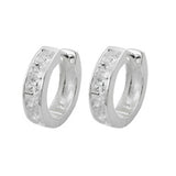 Creole 13x3,5mm Klappscharnier Zirkonia weiß Silber 925