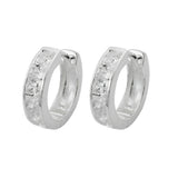 Creole 13x3,5mm Klappscharnier Zirkonia weiß Silber 925
