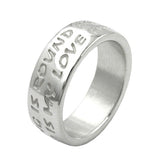 Ring 8mm mit Prägung LOVE HAS NO END Silber 925 Ringgröße 62