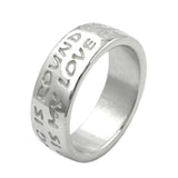 Ring 8mm mit Prägung LOVE HAS NO END Silber 925 Ringgröße 62