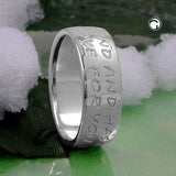 Ring 8mm mit Prägung LOVE HAS NO END Silber 925 Ringgröße 64