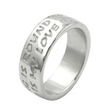 Ring 8mm mit Prägung LOVE HAS NO END Silber 925 Ringgröße 56