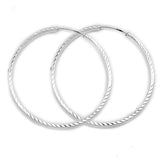 Creole 30mm diamantiert Drahtcreole mit Steckverschluss Silber 925