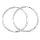 Creole 30mm diamantiert Drahtcreole mit Steckverschluss Silber 925