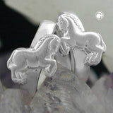 Creole 11x2mm Klappscharnier Pferd matt-glänzend Silber 925