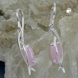 Ohrhaken, Zirkonia milky-pink, 925