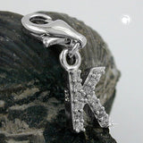 Anhänger, Charm Buchstabe K, Silber 925