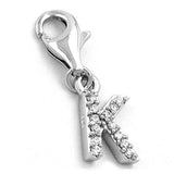 Anhänger, Charm Buchstabe K, Silber 925