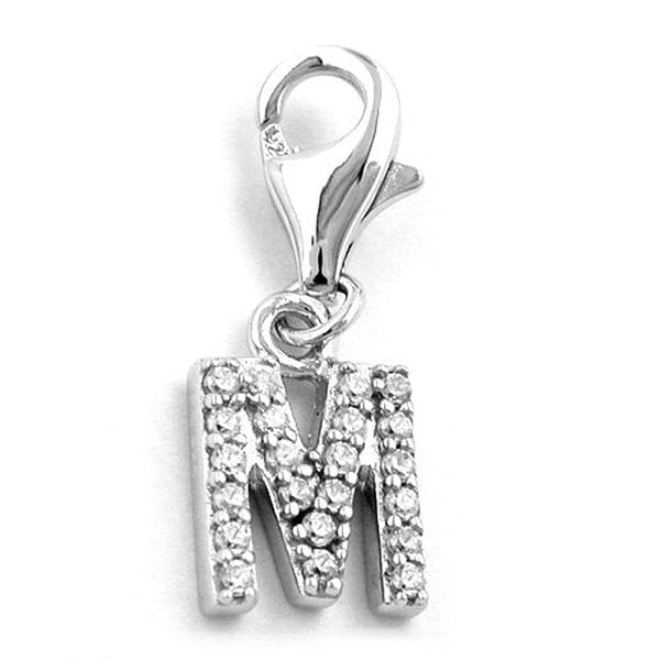 Anhänger, Charm Buchstabe M, Silber 925