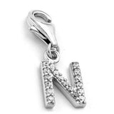 Anhänger, Charm Buchstabe N, Silber 925