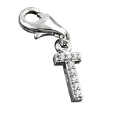Anhänger, Charm Buchstabe T, Silber 925