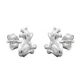 Stecker 8x7mm Kinderohrring Frosch mit Krone glänzend Silber 925