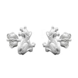 Stecker 8x7mm Kinderohrring Frosch mit Krone glänzend Silber 925