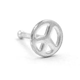 Nasenstecker, PEACE, Kugel, Silber 925