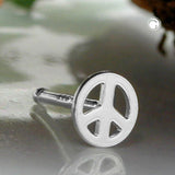 Nasenstecker, PEACE, Kugel, Silber 925